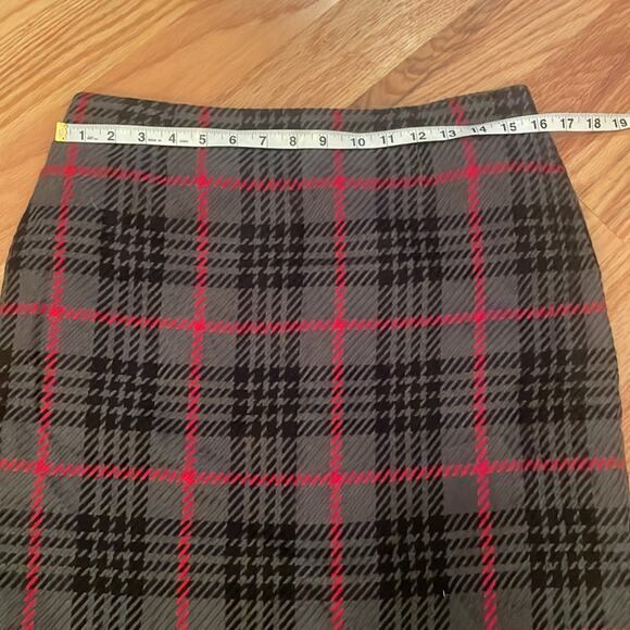 Covington Red and gray Tartan vintage Plaid wool blend skirt size 8 - Picture 6 of 6